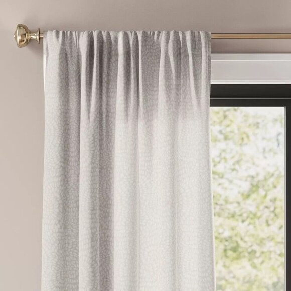 Threshold Farrah Light Filtering Printed Off White Single Curtain Panel 54 x 63 - Picture 2 of 7